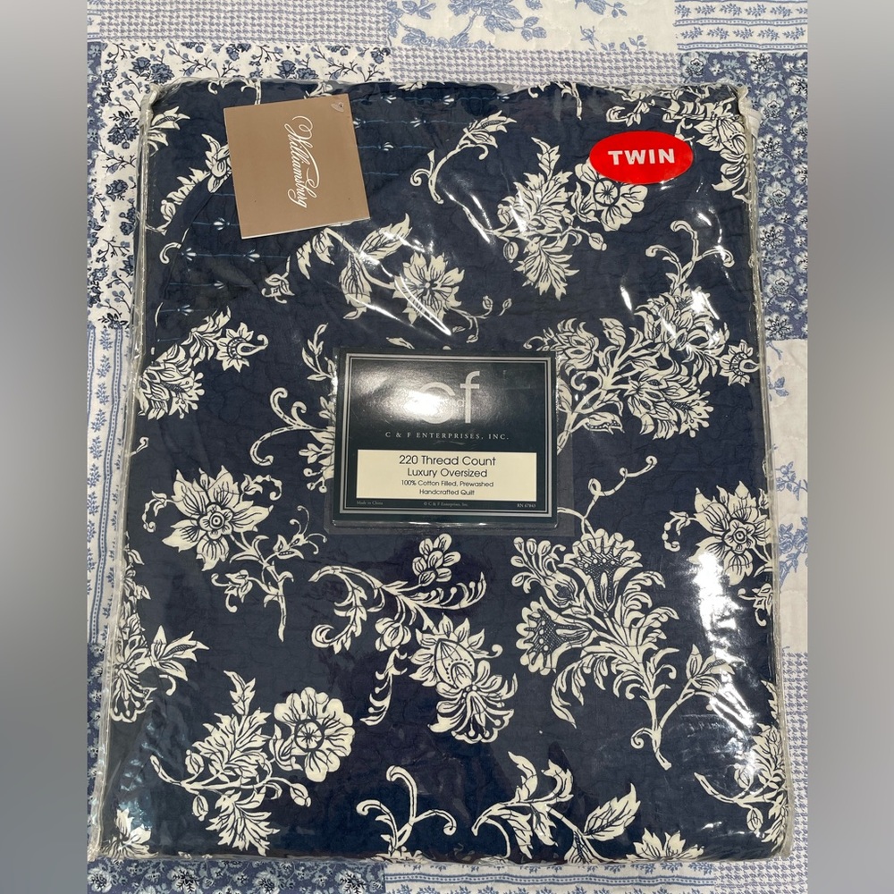 Beautiful Colonial Williamsburg Stafford Royal Toile Quilt Twin New With Tags